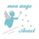 Appliqué thermocollant personnalisé ange baguette étoiles en flex brillant