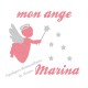Appliqué thermocollant personnalisé ange rose baguette en flex brillant