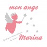 Appliqué thermocollant personnalisé ange rose baguette en flex brillant