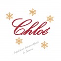 Appliqué thermocollant prénom noël flocon en flex pailleté doré et rouge