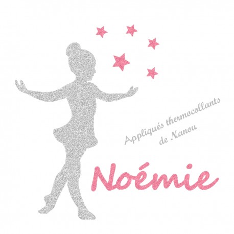 Appliqué thermocollant personnalisé petite danseuse rose