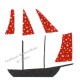 Appliqué thermocollant voilier rouge
