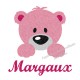 Appliqué thermocollant personnalisé ourson rose en flex pailleté