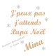 Appliqué thermocollant j' peux pas papa Noël flex pailleté doré