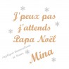 Appliqué thermocollant j' peux pas papa Noël flex pailleté doré