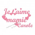 Appliqué thermocollant je t'aime mamie en flex pailleté fille