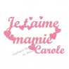 Appliqué thermocollant je t'aime mamie en flex pailleté fille