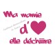 Appliqué thermocollant velours fille ma mamie elle déchire