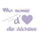 Appliqué thermocollant velours fille ma mamie elle déchire