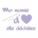 Appliqué thermocollant velours fille ma mamie elle déchire