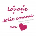 Appliqué thermocollant personnalisé jolie cœur fuchsia en flex pailleté