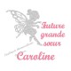 Appliqué thermocollant personnalisé future grande soeur flex pailleté argent et rose