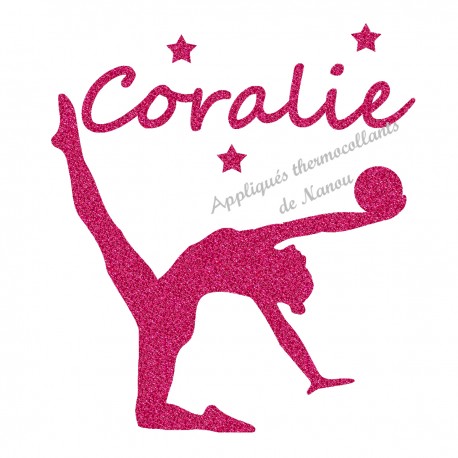 Appliqué thermocollant personnalisé gymnaste rythmique en flex pailleté