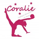 Appliqué thermocollant personnalisé gymnaste rythmique en flex pailleté