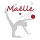 Appliqué thermocollant personnalisé gymnaste argent ballon en flex pailleté