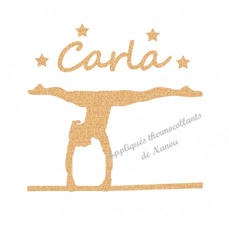 Appliqué thermocollant personnalisé gymnastique barre en flex pailleté