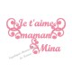 Appliqué thermocollant je t'aime maman en flex pailleté fille