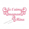 Appliqué thermocollant je t'aime maman en flex pailleté fille