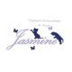 Appliqué thermocollant velours bleu prénom 2 chats