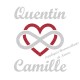Appliqué thermocollant personnalisé amour cœur infini