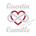 Appliqué thermocollant personnalisé amour cœur infini