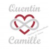 Appliqué thermocollant personnalisé amour cœur infini