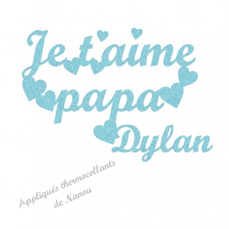 Appliqué thermocollant fête des pères en flex pailleté garçon
