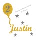 Appliqué thermocollant personnalisé garçon ballon anniversaire en flex pailleté
