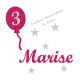 Appliqué thermocollant personnalisé anniversaire ballon en flex pailleté