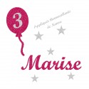 Appliqué thermocollant personnalisé anniversaire ballon en flex pailleté