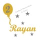 Appliqué thermocollant personnalisé garçon ballon anniversaire en flex pailleté