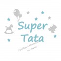 Appliqué thermocollant personnalisé super tata en flex pailleté