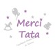 Appliqué thermocollant personnalisé tata merci en flex pailleté