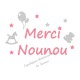 Appliqué thermocollant personnalisé nounou merci en flex pailleté