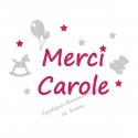 Appliqué thermocollant personnalisé merci prénom en flex pailleté