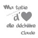 Appliqué thermocollant velours personnalisé ma tatie elle déchire