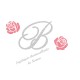 Appliqué thermocollant personnalisé initiale fleur rose en flex pailleté
