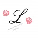 Appliqué thermocollant personnalisé initiale fleur rose en flex pailleté