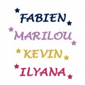 Appliqué thermocollant personnalisé prénom écriture 8 en flex pailleté