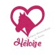 Appliqué thermocollant coeur cheval fushia personnalisé flex pailleté