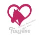 Appliqué thermocollant coeur cheval fushia personnalisé flex pailleté