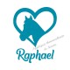 Appliqué thermocollant coeur cheval bleu personnalisé flex pailleté