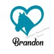 Appliqué thermocollant coeur cheval bleu personnalisé flex pailleté