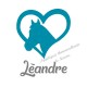 Appliqué thermocollant coeur cheval bleu personnalisé flex pailleté
