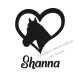 Appliqué thermocollant coeur cheval noir personnalisé flex pailleté