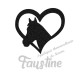 Appliqué thermocollant coeur cheval noir personnalisé flex pailleté