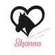 Appliqué thermocollant coeur cheval noir personnalisé flex pailleté