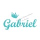 Appliqué thermocollant personnalisé prénom couronne fille en flex pailleté