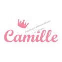 Appliqué thermocollant personnalisé prénom couronne fille en flex pailleté
