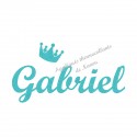 Appliqué thermocollant personnalisé prénom couronne garçon en flex pailleté